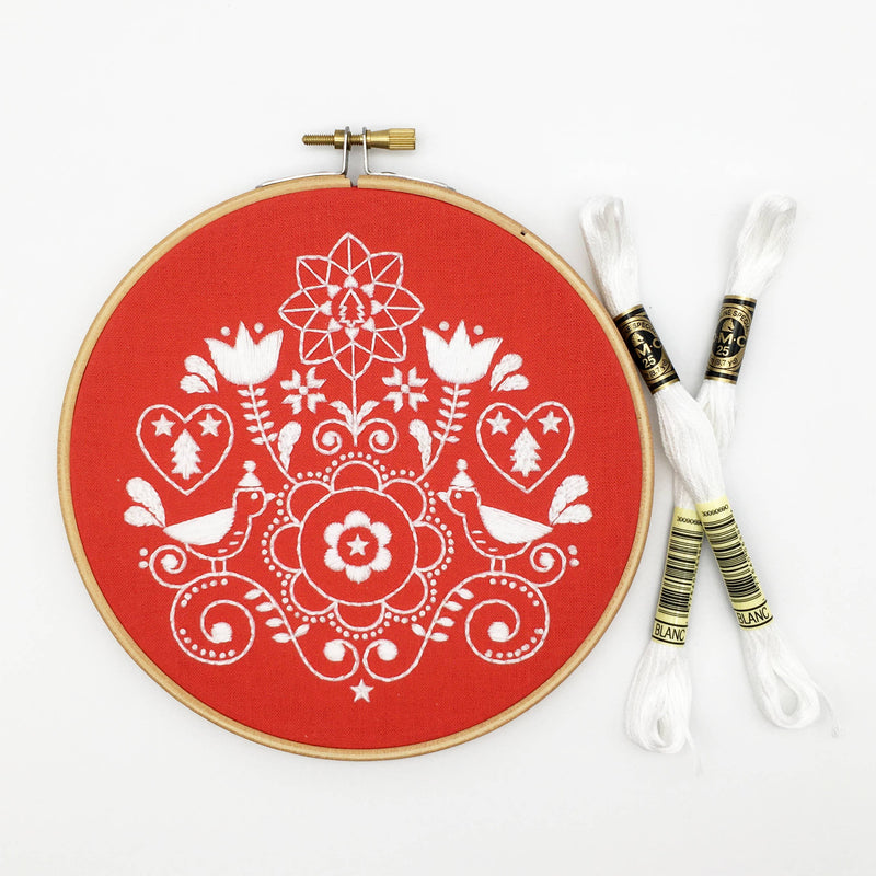 Christmas Redwork Embroidery Kit