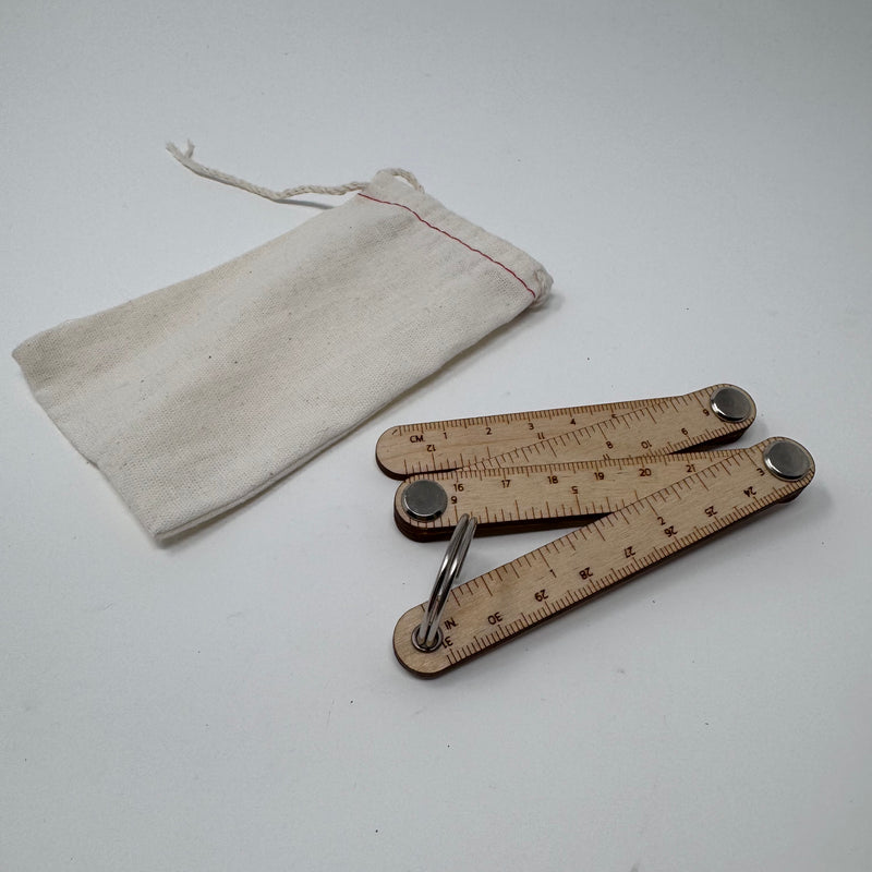 Crossover Industries Wooden Foldout Ruler Key Fob