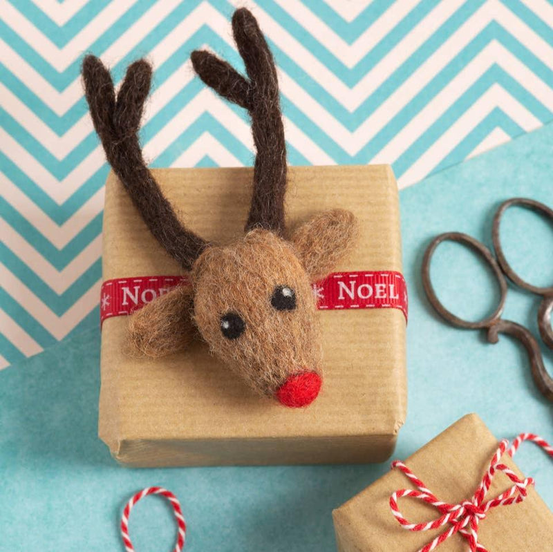 christmas gift rudolph needle felting brooch kit handmade christmas stocking filler