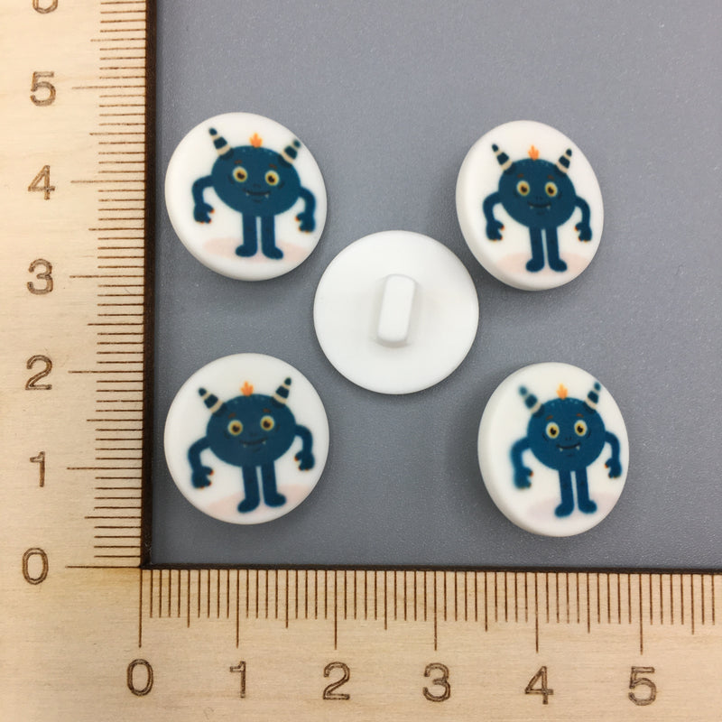 Blue Monster Button B012