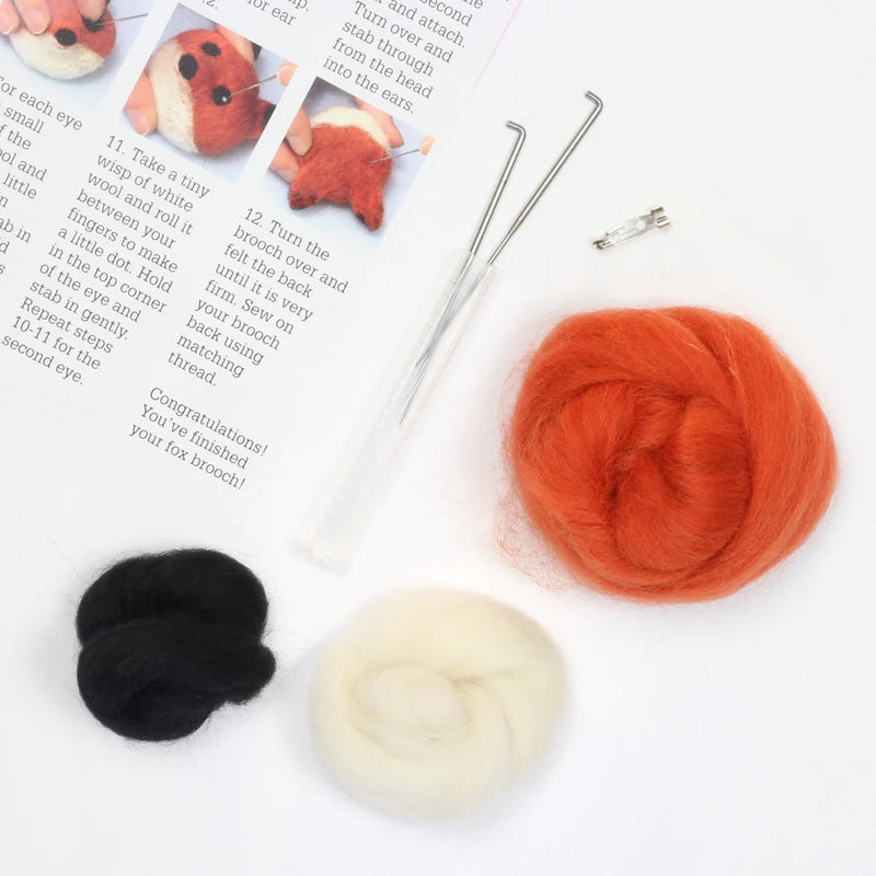 Fox Brooch Needle Felting Kit