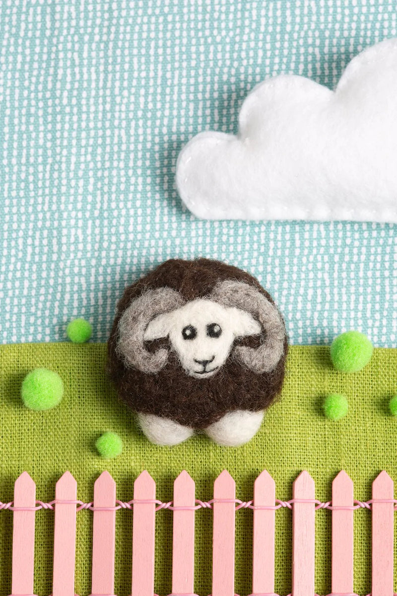 Black Sheep Brooch Needle Felting Kit