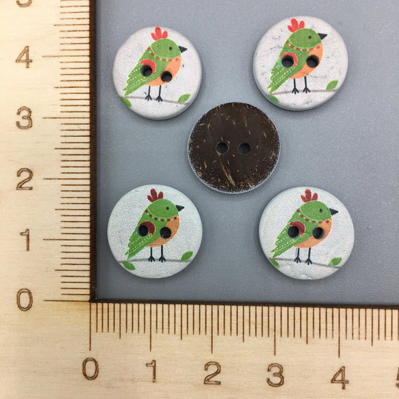 Bird Button (Green) B006